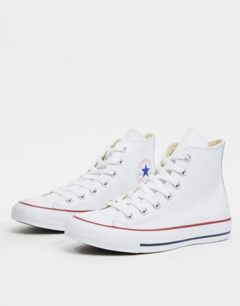 Converse Chuck Taylor All Star Hi Leather Bijele - Ženske Tenisice | 12735JDSG